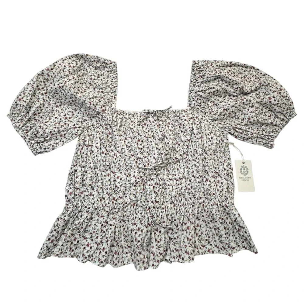 Tuckernuck Hyacinth House 100% Cotton‎ Floral Peplum Top XXL NWT Romantic